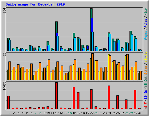 Daily usage for December 2019