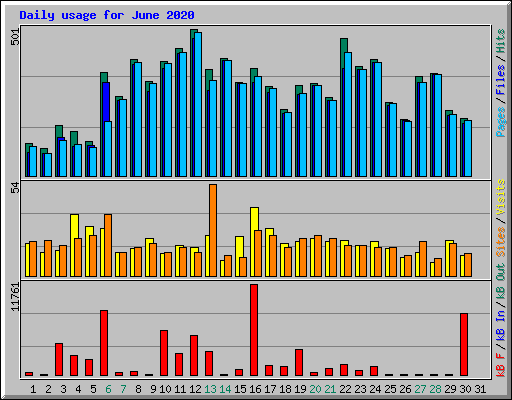 Daily usage for June 2020