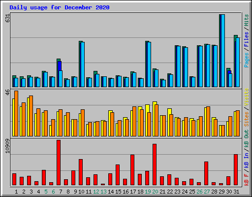 Daily usage for December 2020