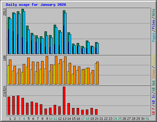 Daily usage for January 2026