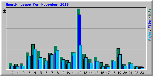 Hourly usage for November 2019