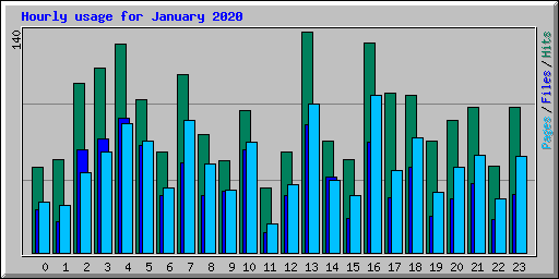 Hourly usage for January 2020