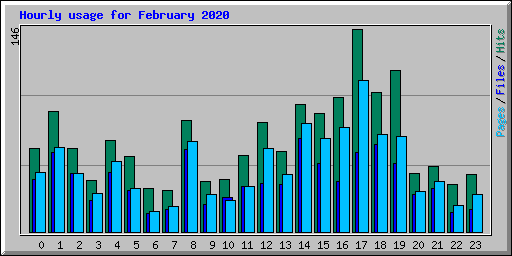 Hourly usage for February 2020