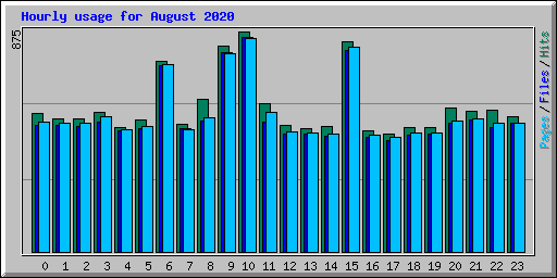 Hourly usage for August 2020