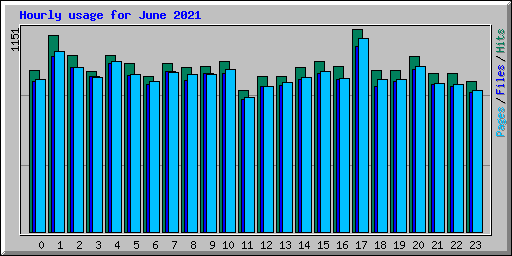 Hourly usage for June 2021