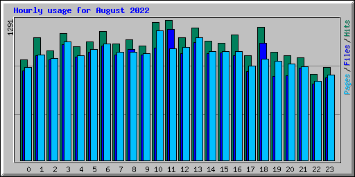 Hourly usage for August 2022