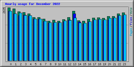 Hourly usage for December 2022