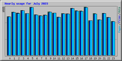 Hourly usage for July 2023