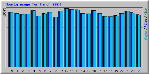 Hourly usage for March 2024